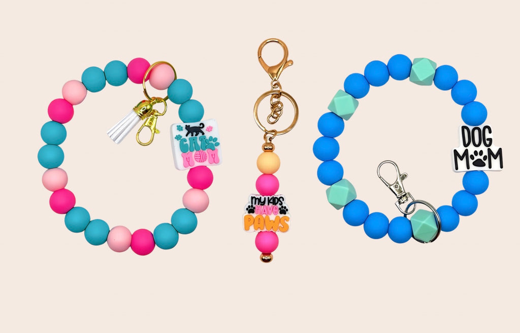 Paw Print Silicone Bead Wristlet