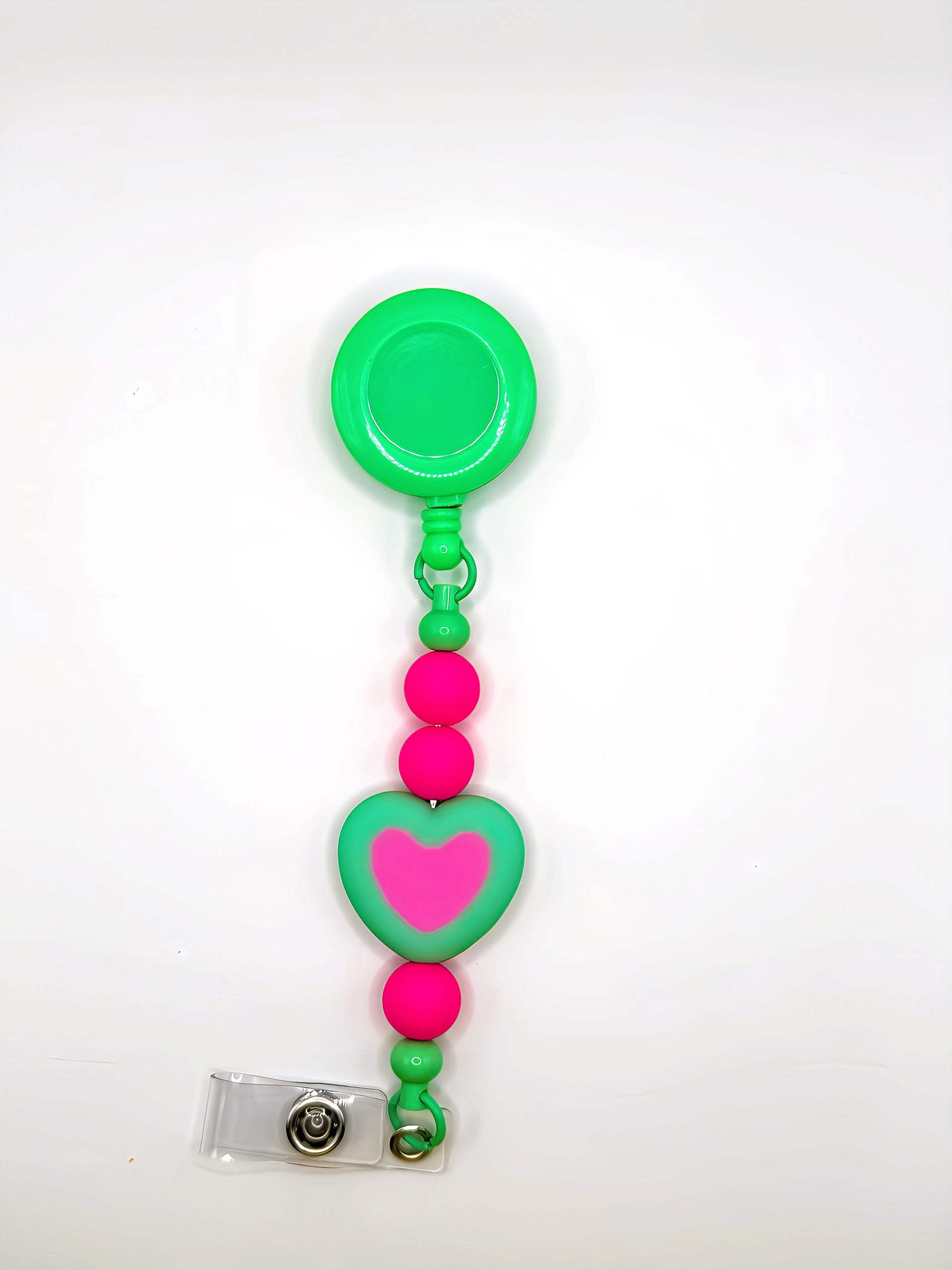Heart Silicone Bead Badge Reel