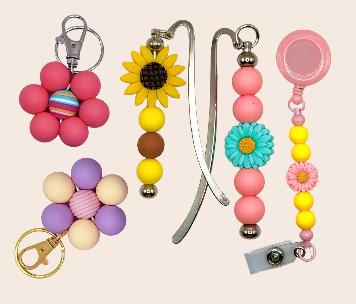 Sunflower Silicone Bead Bookmark