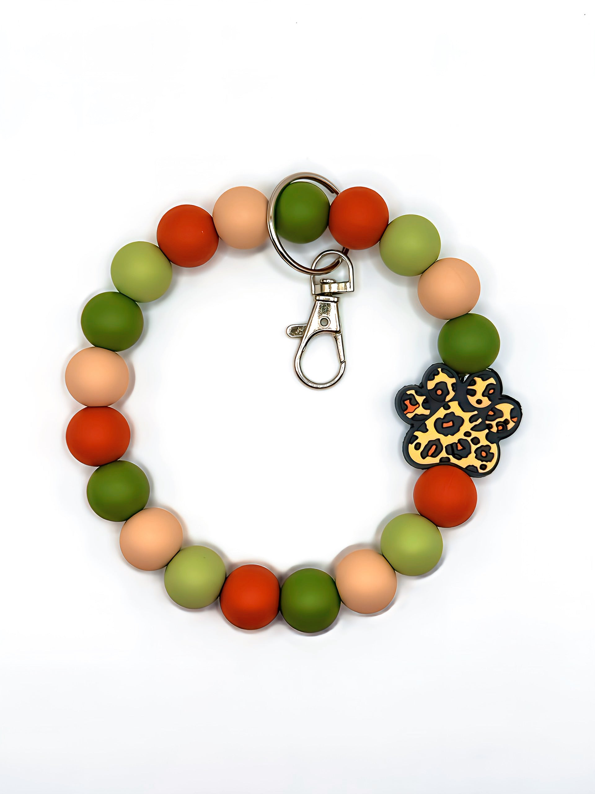 Paw Print Silicone Bead Wristlet