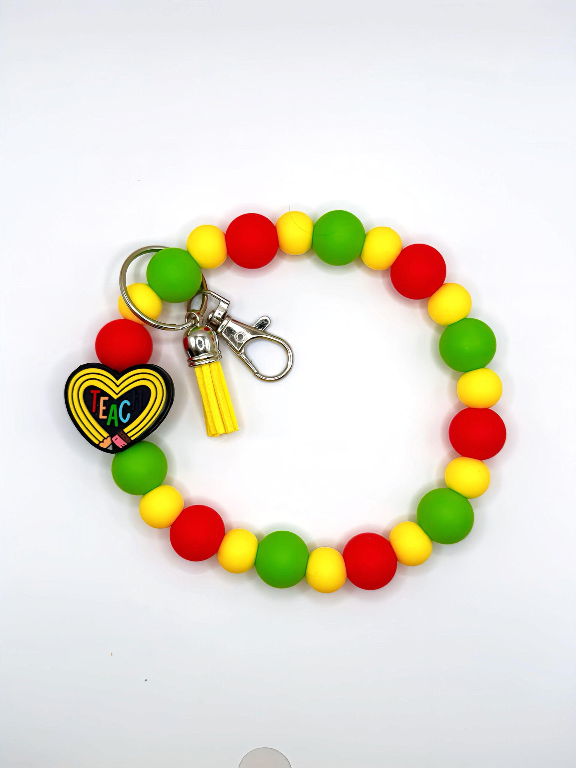 Teach Silicone Bead Wristlet (Heart)