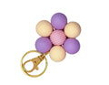 Purple Flower Silicone Bead Keychain