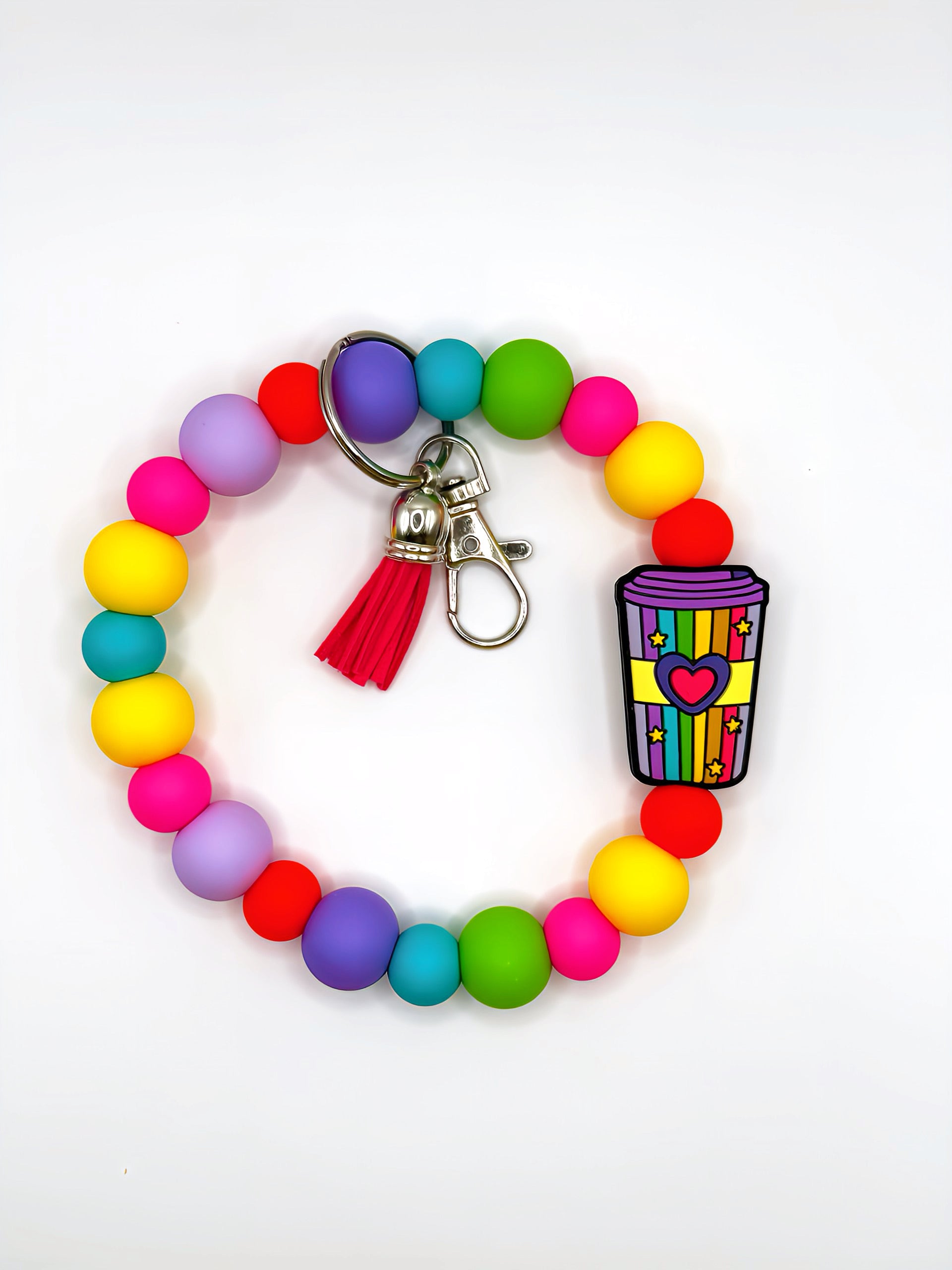 Rainbow Silicone Bead Wristlet