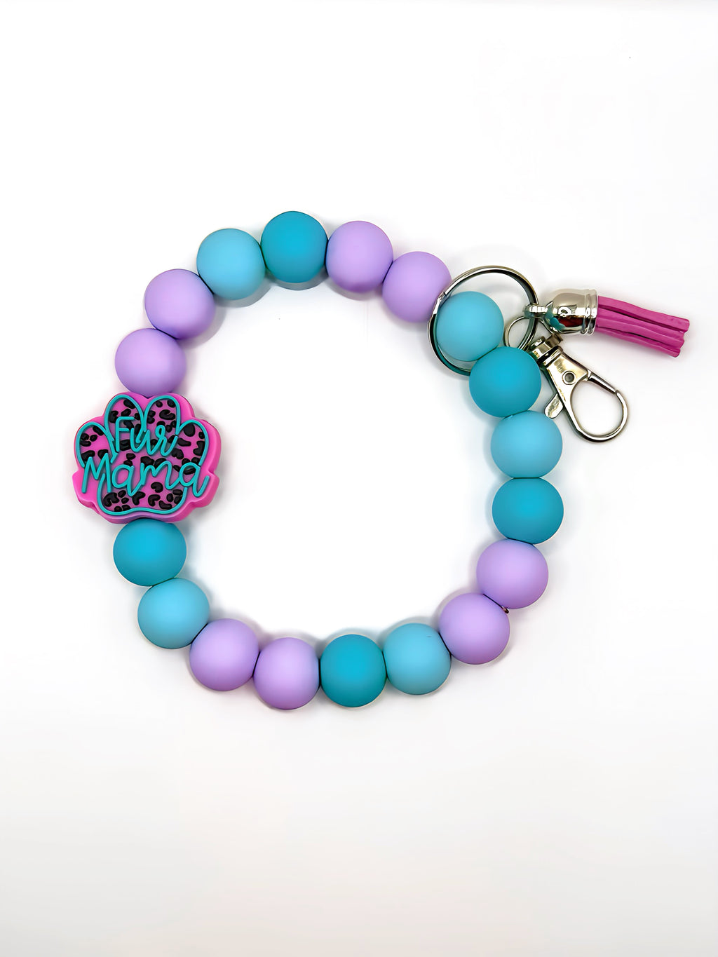 Fur Mom Silicone Bead Wristlet